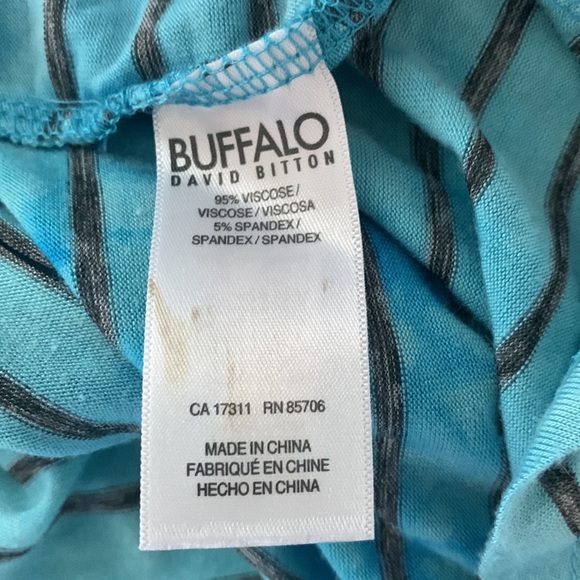 BUFFALO Capri blue, long, striped, high-low maxi dress, racer back. L - Picture 11 of 14